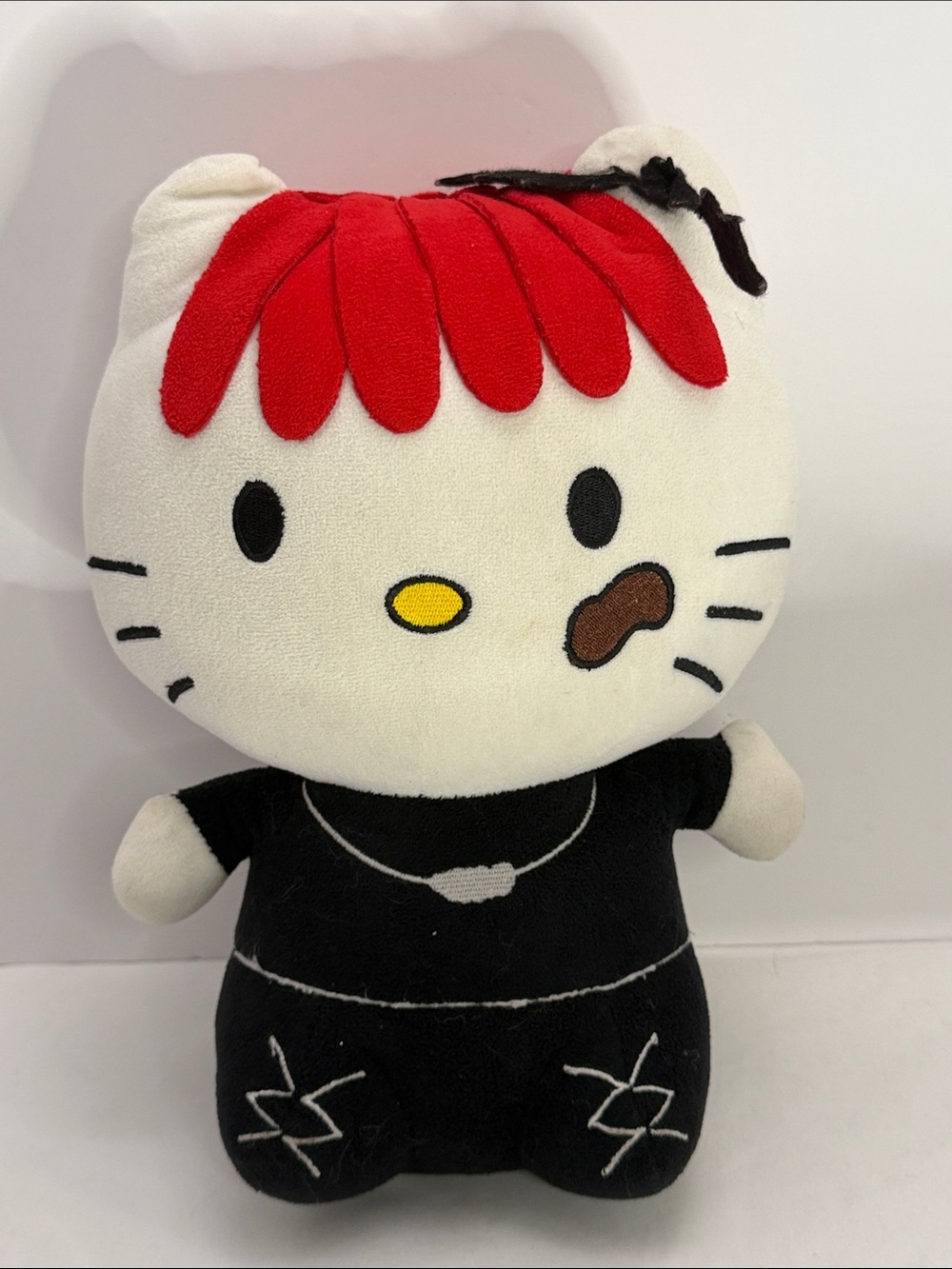 Hello Kitty Plush - White, Red & Black Punk Style